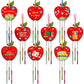 Fennoral 9 Pack Wind Chime Kit For Kids Make Your Own Apple Wind Chime For Girls Boys Back To School Craft Diy Paint Apple Craft