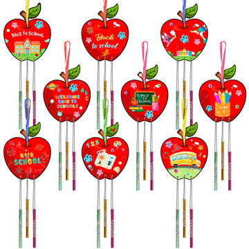 Fennoral 9 Pack Wind Chime Kit For Kids Make Your Own Apple Wind Chime For Girls Boys Back To School Craft Diy Paint Apple Craft