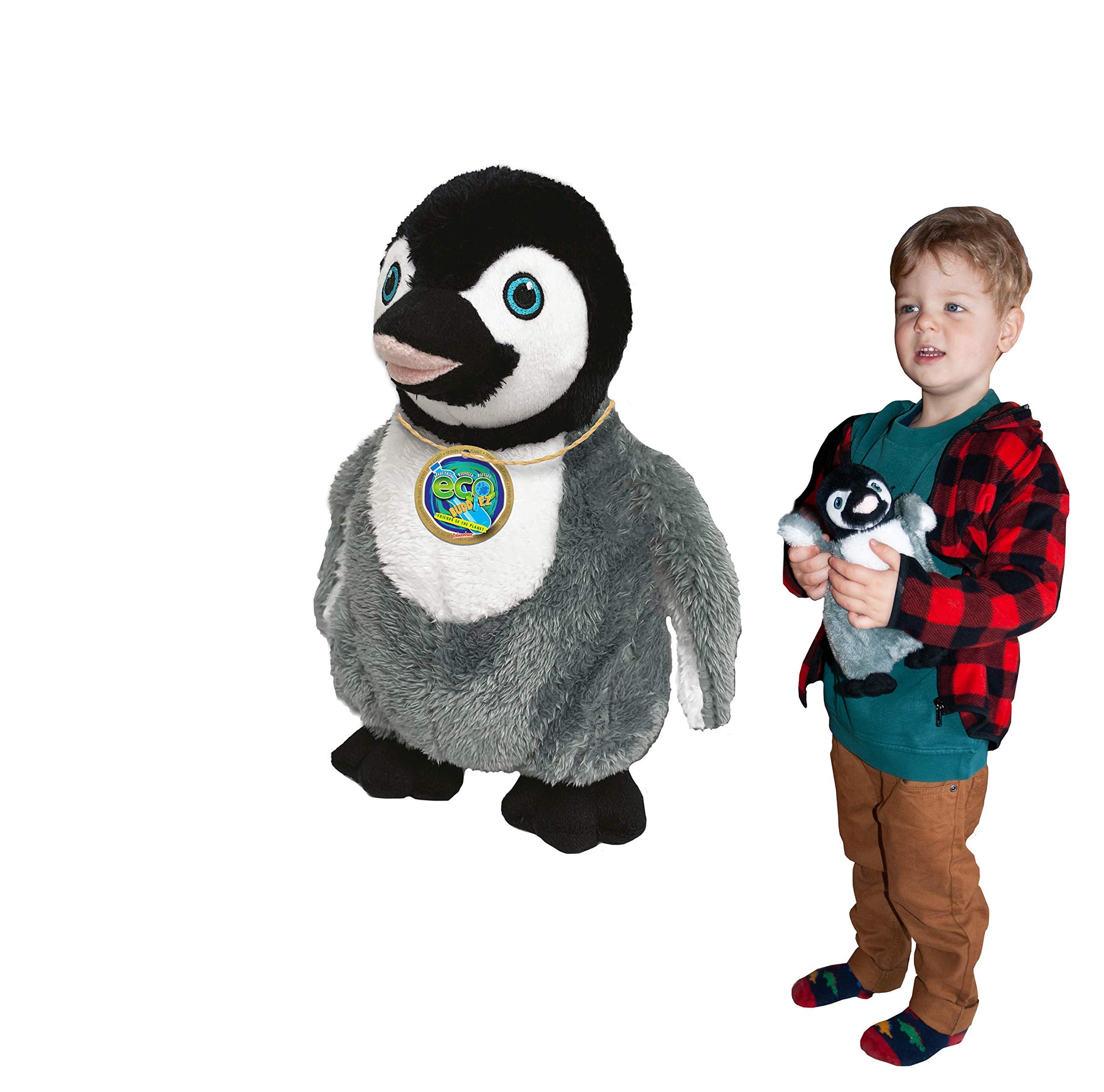 Ecobuddiez - Penguin From Deluxebase. 8 Inch Penguin Plush Toy. Eco Friendly Child Safe Penguin Stuffed Animal Made From Recycled Plastic Bottles.