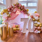 Pink Gold Balloons Set, 12 Inch Pink White Latex Balloons Pink Confetti Helium Balloons Pink And Metallic Gold Party Balloons Fo