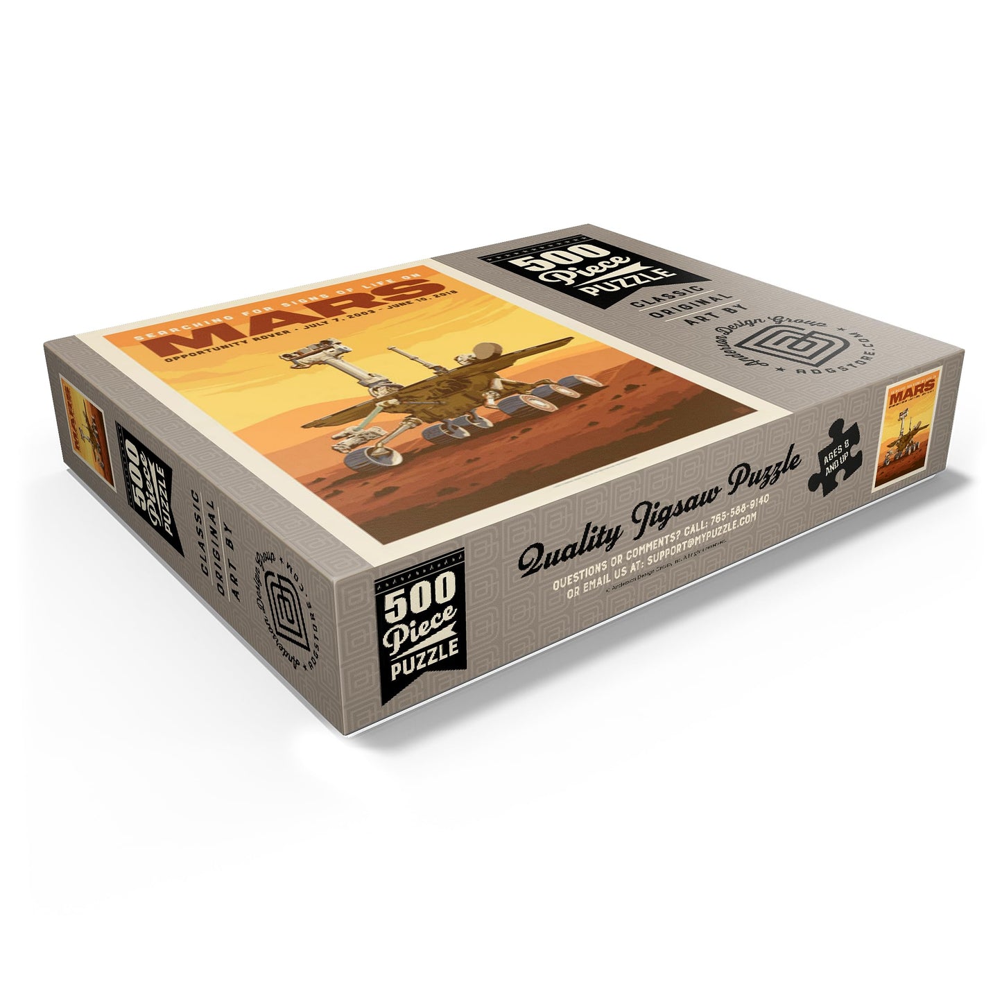 MyPuzzle NASA 2003: Mars Opportunity Rover  Vintage Poster - enhanced 500 Piece Jigsaw Puzzle for mature-themeds