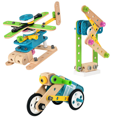 Brio Builder 34591 - Builder Motor Set - 120 Piece Construction Set Stem Toy With Wood And Plastic Pieces And A Motor For Kids Age 3 And Up