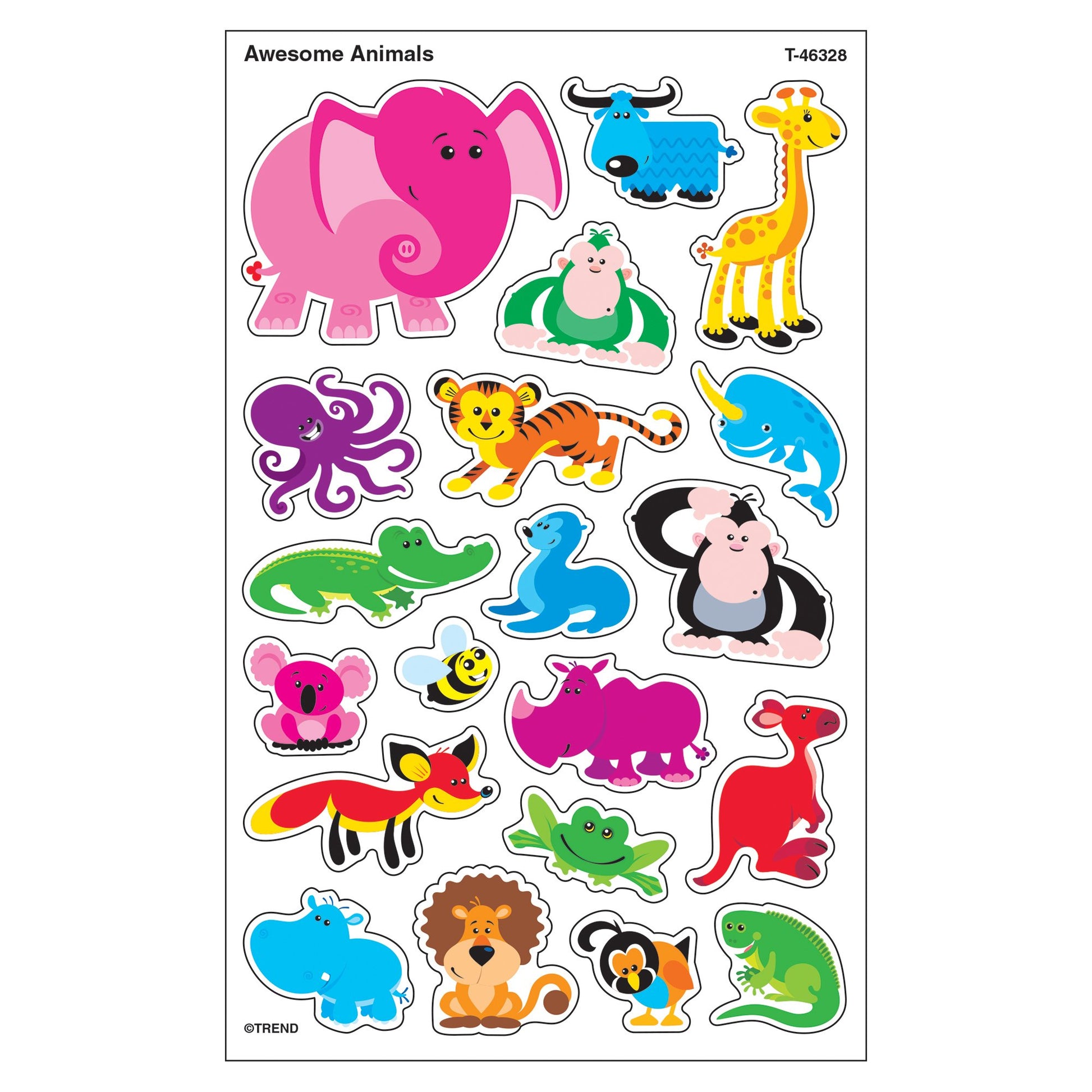 Trend Awesome Animals Large superShapes Stickers, Classroom Incentives, 160 Count