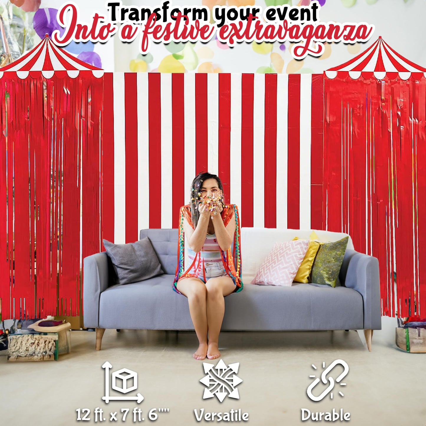 Fun Express Carnival Backdrop Banner - Party Decor - 1 Piece