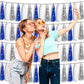 4P Navy Blue White Silver Foil Fringe Tassel Banner Garland Metallic Tinsel Streamers Wall Hanging Curtain Backdrop Banner for P