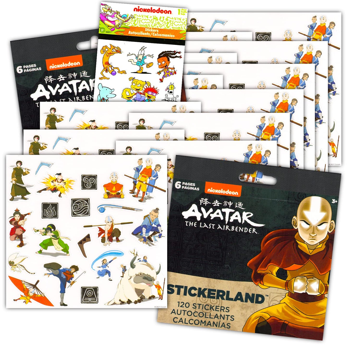 Nick Shop Avatar The Last Airbender Stickers Set - Bundle with 12 Sheets Avatar Stickers Featuring Appa, Aang, & The Gang Plus R