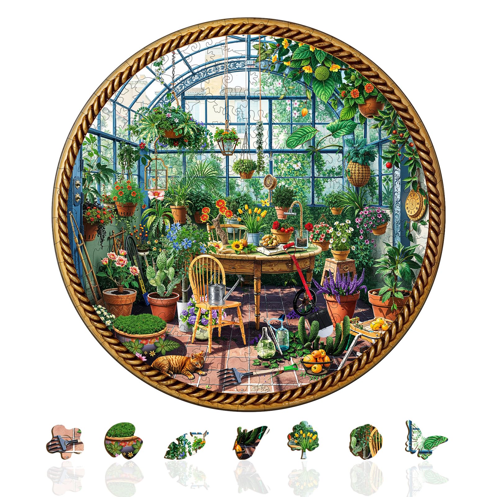 Jigfoxy Wooden Puzzles for mature-themeds  Botanical Garden Wood Puzzles mature-themed  Unique Animal Shape Wooden Jigsaw Puzzles for mature-themeds  Birthday Gifts for Puzzle Lovers  Family  Friend (M-11.4 * 11.4in-200pcs)