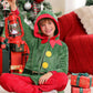 Iimmer Christmas Kids Warm Party Elf Pullove Jumpsuit Santa'S Helper Hodded Ugly Onesie Red And Green 8 Years