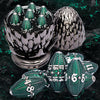 ARUOHHA DND Metal Dice Black Green Dragon Egg Dice with Rotating Dragon Egg Shell, Dungeons and Dragons Role Playing Game RPG D&