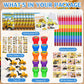 72 Pcs Construction Coloring Book with Crayons Bulk,Truck Car Party Favors Goodie Bags Fillers,Tractor Birthday Party Supplies F