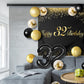 Happy 32Nd Birthday Balloons Black Set Decor - Cheers To 32 Years Old Party Theme Garland Banner Backdrop Decorations For Women
