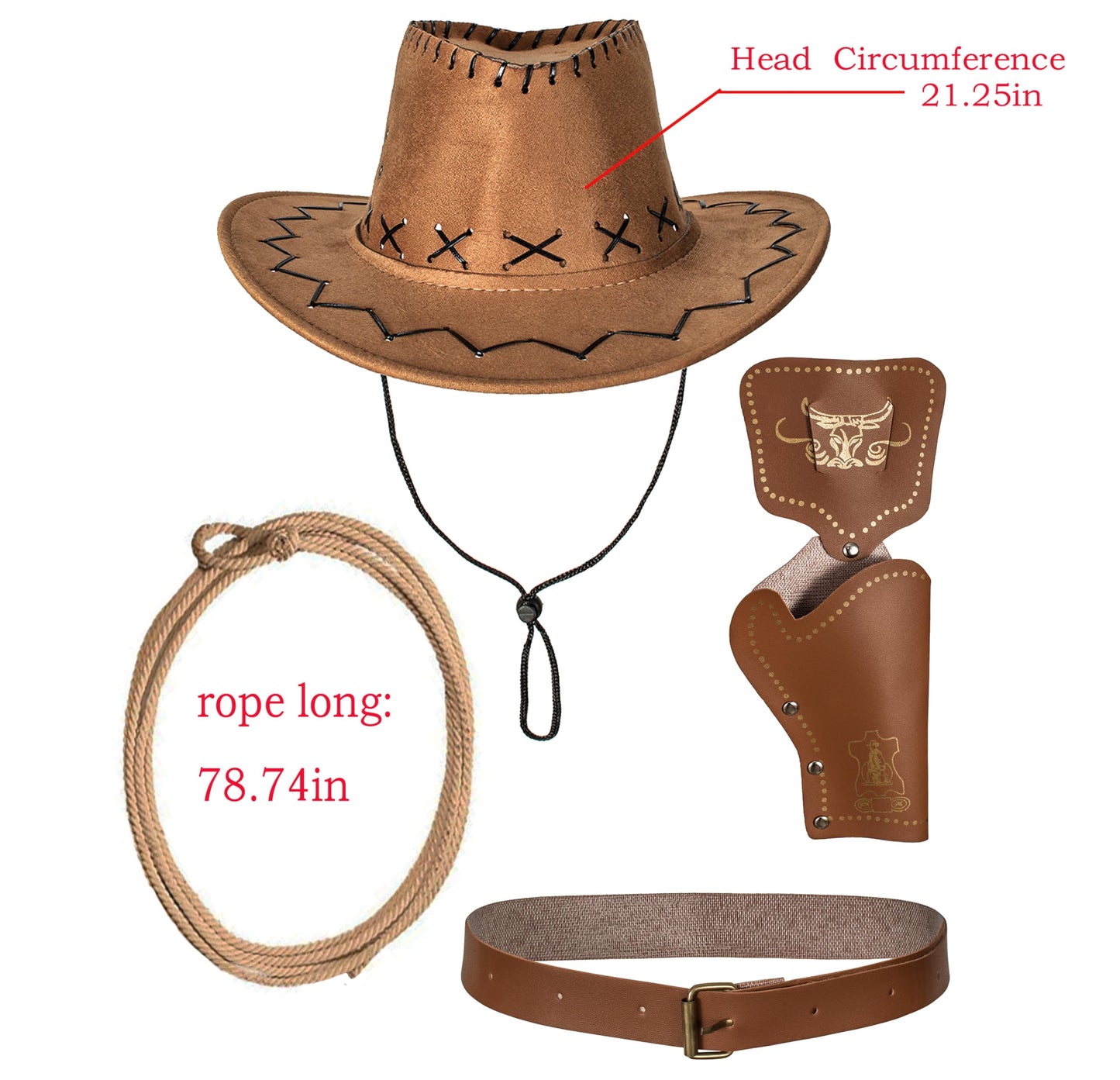 Kaipute Cowboy Costume Kids Jacket Pants For Boys Girls Western Role Play Halloween Party Cosplay 9-10 Years