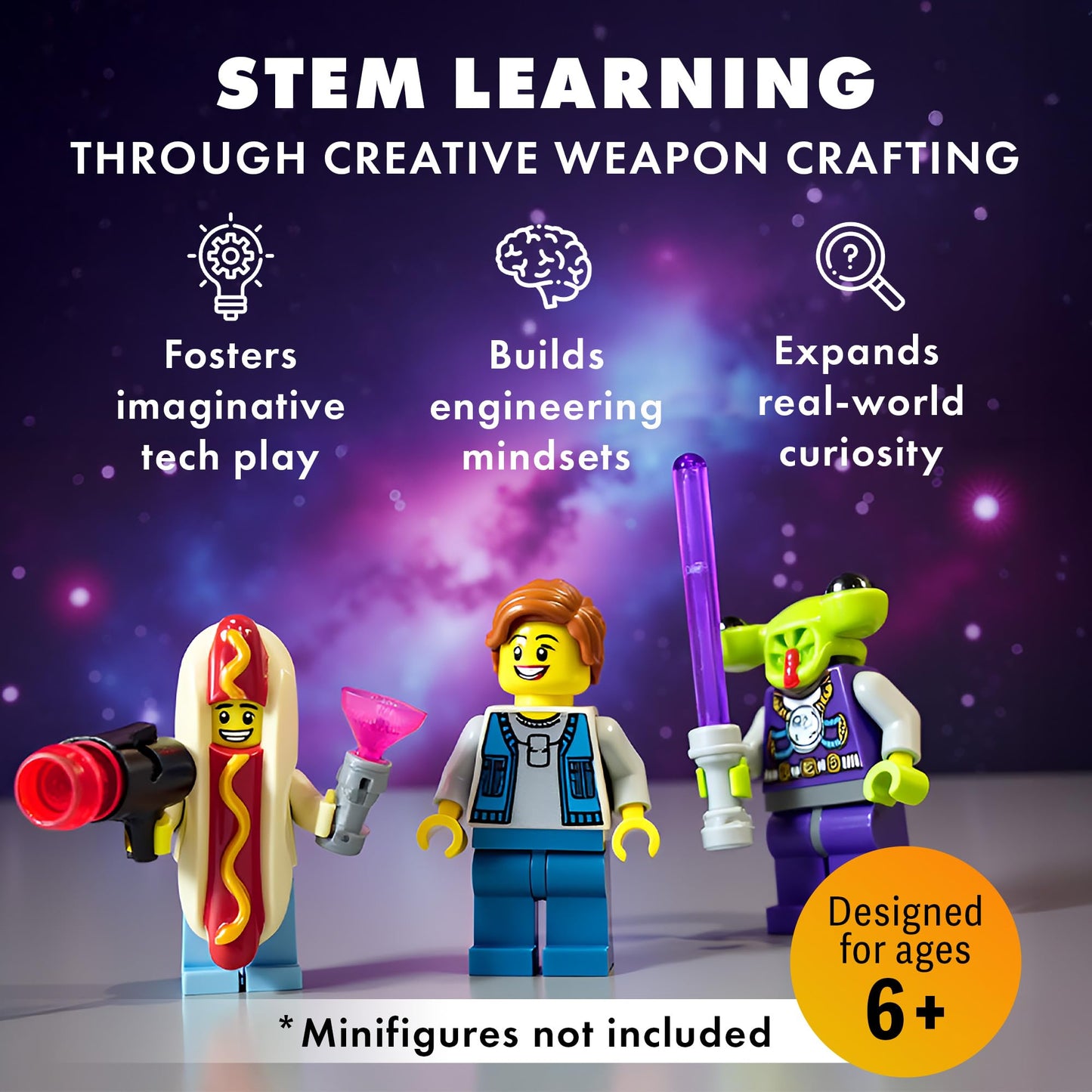 Brick Loot Mystery  Pack - 90+ Gold Military Accessories for Lego Minifigures - Fits Ninjago  Army Figures - Compatible with Major Brands - Building Toys for mature-themeds & Kids 6+