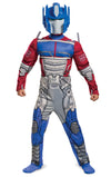 Disguise Optimus Prime Costume, Muscle Transformer Costumes For Boys, Padded Character Jumpsuit, Kids Size Small (4-6) Blue & Re