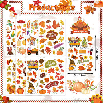 Fall Stickers Autumn Stickers For Kids 640Pcs Thanksgiving Maple Leaves Stickers Hello Fall Stickers Envelope Thanksgiving Party