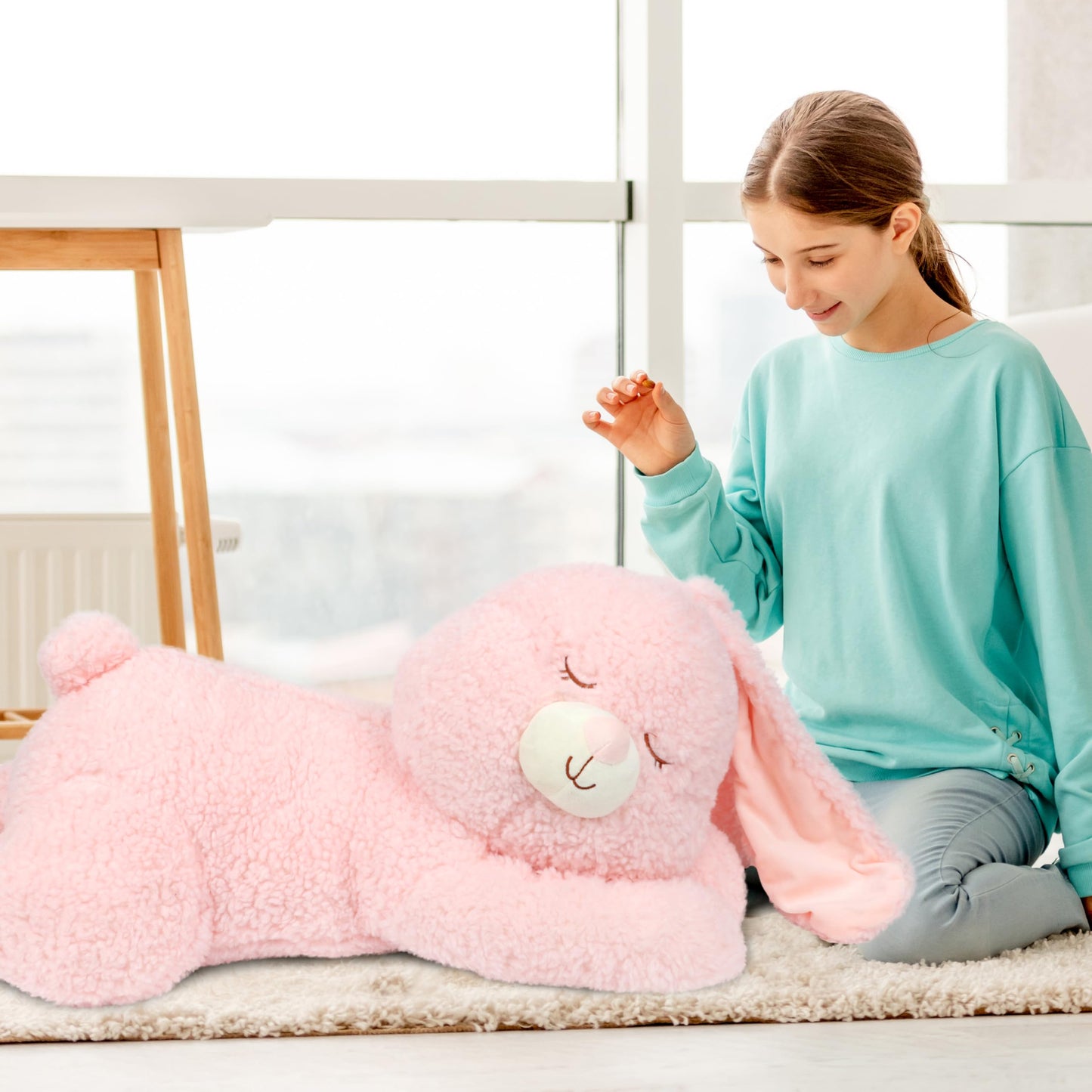 Cudhug Giant 31.5 Pink Bunny Stuffed Animal - Large Soft Plush Rabbit Toy for Kids, Perfect Easter & Birthday Gift