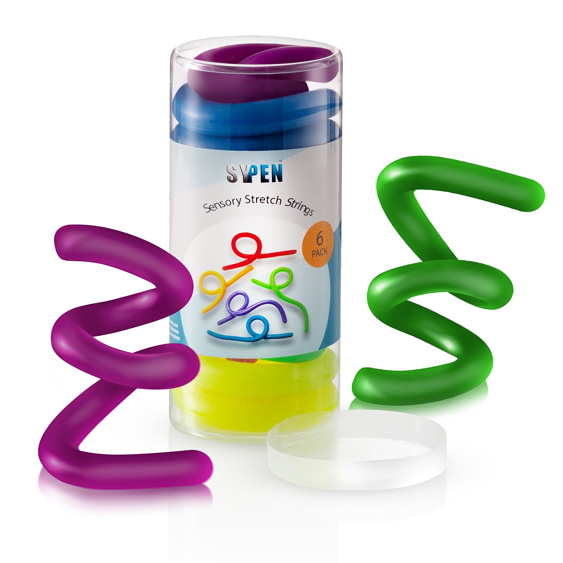 Stretchy String Fidget- Stock Stuffer Sensory Toys -Stretches From 10 In. To 8 Feet- (Bpa/Phthalate/Latex-Free) Anxiety, Stress Relief For Kids With Special Needs, Adhd, 6 Pack