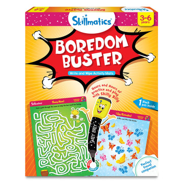 Skillmatics Educational Game - Boredom Buster, Reusable Activity Mats with Dry-Erase Marker, Gifts, Travel Toy for Kids Ages 3, 