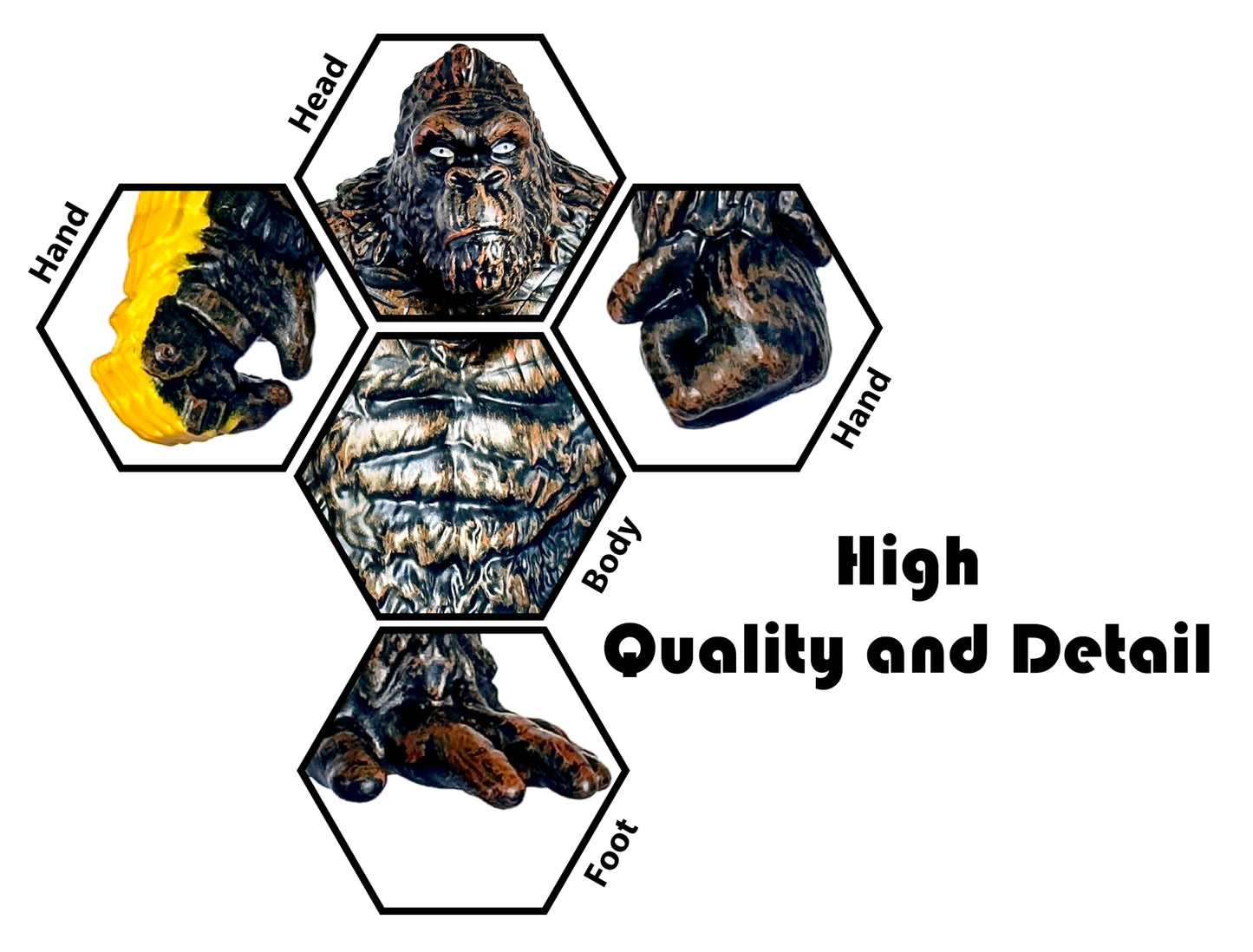 Twcare King Kong: The New Empire, Dinosaur Dragon Attack Action Figure 7    Fight Mode Gorilla Ape Solid Wild Movie Series, Trav