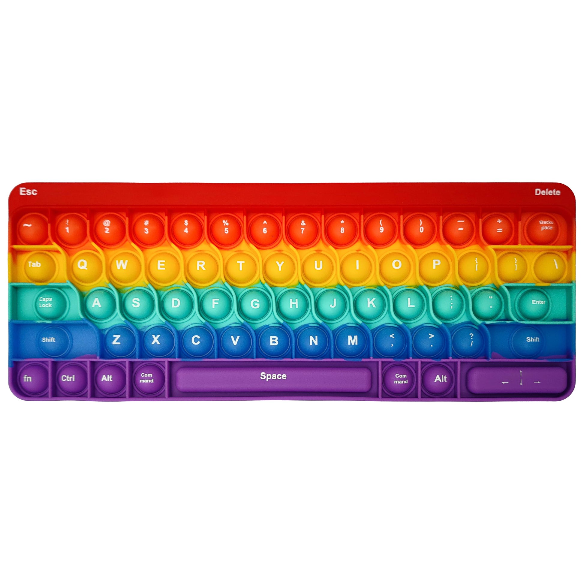 Proweber Learning Typing Keyboard Pop Fidget Toy - Satisfying Sensory Stress Relief for Kids Adults ADHD - Pop Bubbles Silicone 