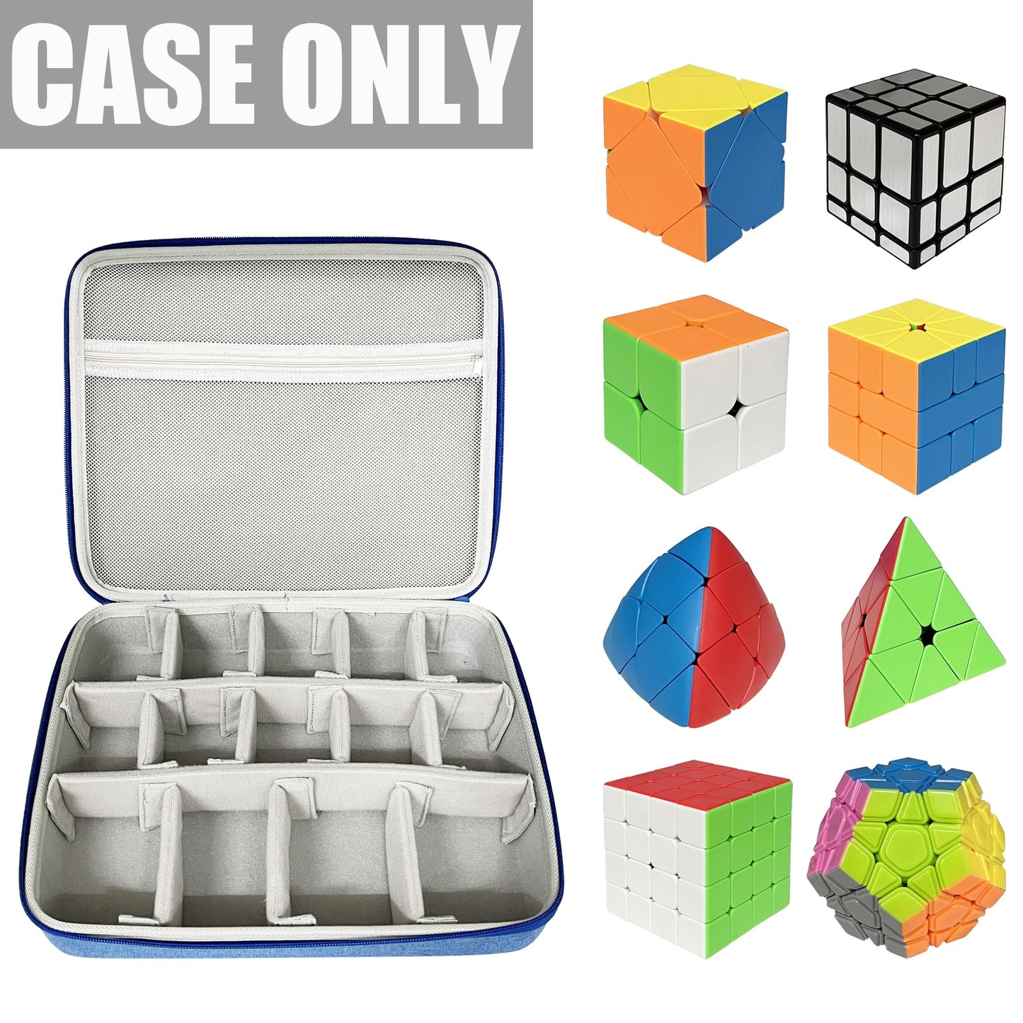 Leotube Speed Cube Hard Eva Case Bag Compatible With Shashibo/For Rubik’S/For Jurnwey/For Roxenda Brain Teaser Fidget Toy. Storage Travel Holder For Cube Puzzle Travel Game (Case Only) (Blue)