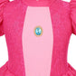Hortyzon Girls Princess Dress Peach Costume Super Bros Kids Led Light Up Princess Dress For Deluxe Halloween Party Dress Up (3-4