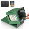 Jaffzora Deck Box For Mtg Commander, Magnetic Card Display Case, Tcg Card Storage Box, Holds 100 Double-Sleeved Cards, Green&Gra