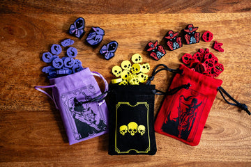 Capstone Games Pagan: Fate of Roanoke - Wooden Token Set, 125 Painted Game Pieces & 3 Custom Screen Printed Cloth Bags