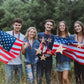 HOOSUN 4th of July Beaded Necklace,30 Pcs Patriotic Star Bead Necklaces Red Silver and Blue Accessories,Fourth of July Beads for