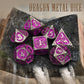 Pjoy Metal Dnd Dice Set With Dice Case Antique Silver Purple Dragon D&D Polyhedral Dice For Rpg Role Playing Games Dungeons And