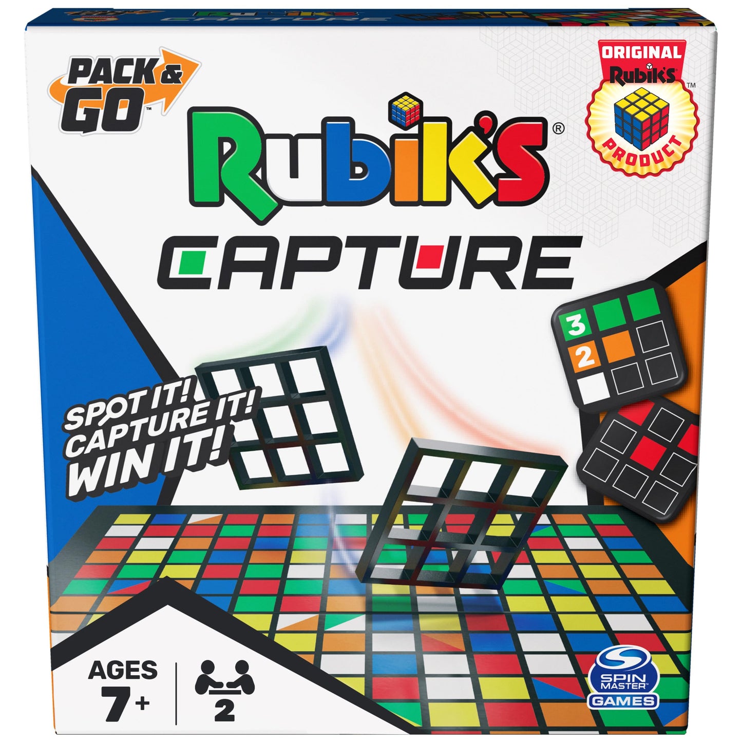 Rubik's Capture Travel-Sized Two-Player Puzzle Game - Fast-Paced Fidget Toy for Ages 8+, Model 6064558, Paper Material