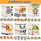 24 Sheets 8.3''  5.9'' Make Your Own Zoo Animal Stickers For Toddlers Kids Party Favors, Make A Face Stickers For Kids Activitie