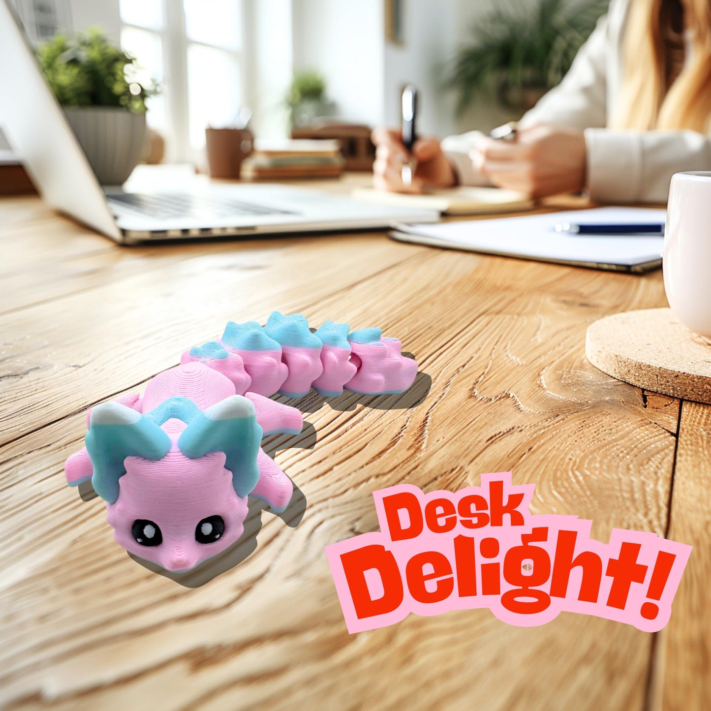 Yipintang 3D Printed Creature Flexible Animals - 8 Inches Fidget Animal For Desk D  Cor (Candy Fox)