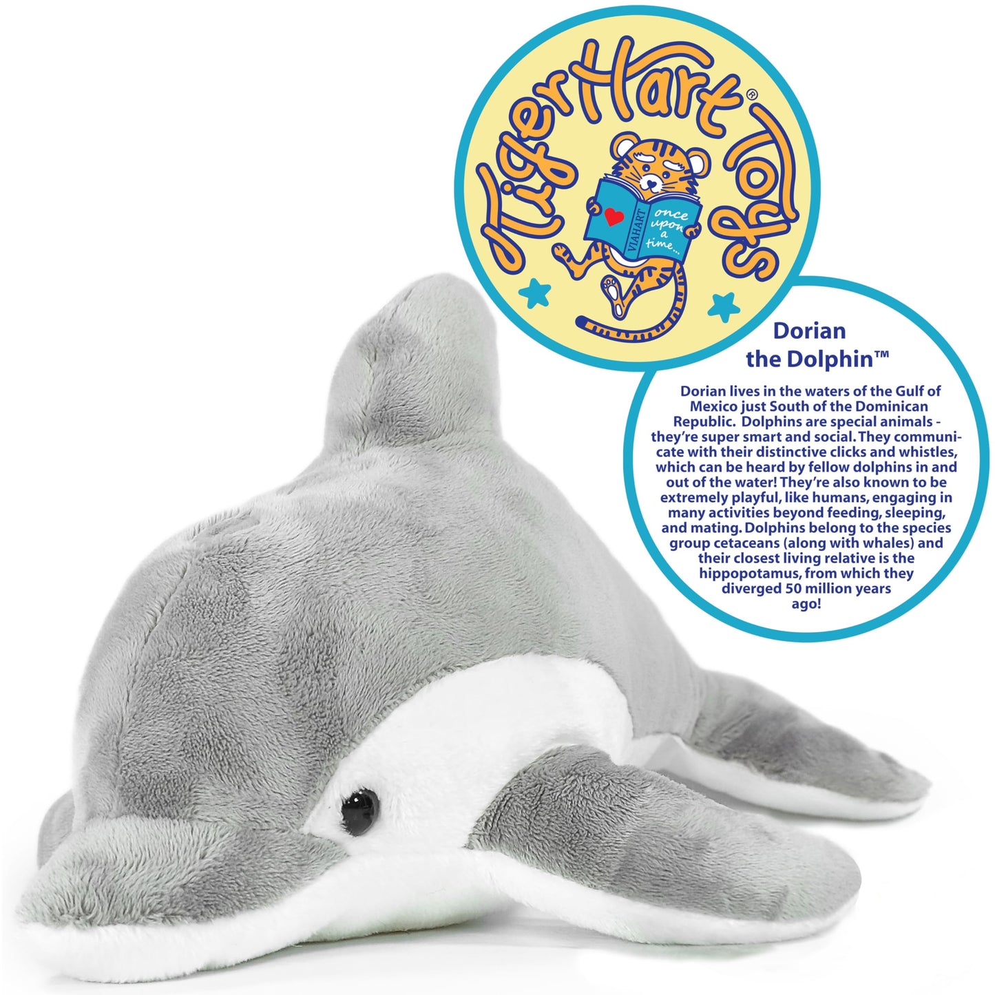 Tigerhart Dorian The Dolphin - 11 Inch Dolphin Stuffed Animal Plush