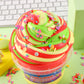 Big Bucket Premade Tri-Colored Red Green And Yellow Butter Slime, Non Sticky, Super Soft Sludge Toy, Birthday Gifts And Party Fa