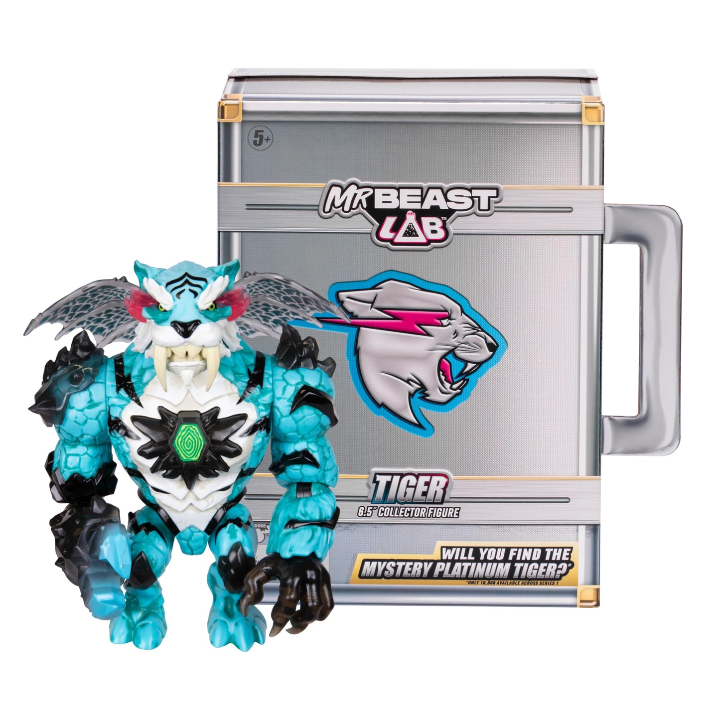 MrBeast Lab Apex Beast Tiger Collector Figure  6.25 Tall  with Extreme Detailing  enhanced Packaging  13 Points of Articulation & Chomp Jaw - Styles May Vary
