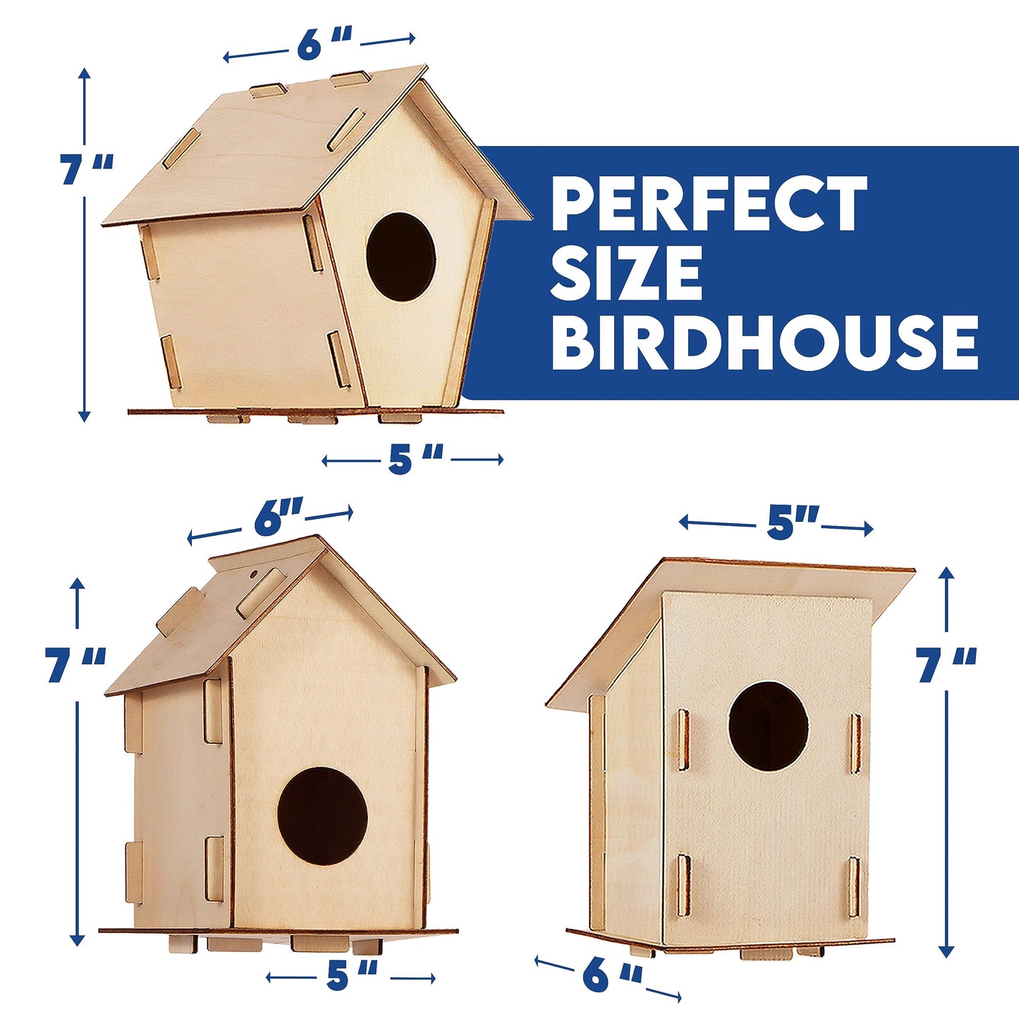 12 Diy Bird House Kits For Children To Build - Wood Birdhouse Kits For Kids To Paint - Unfinished Wood Bird Houses To Paint For