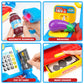 Cash Register Toy For Kids With Real Calculator, Cashier Register With Scanner/Weighter/Credit Card/ Play Money/ Food/Microphone