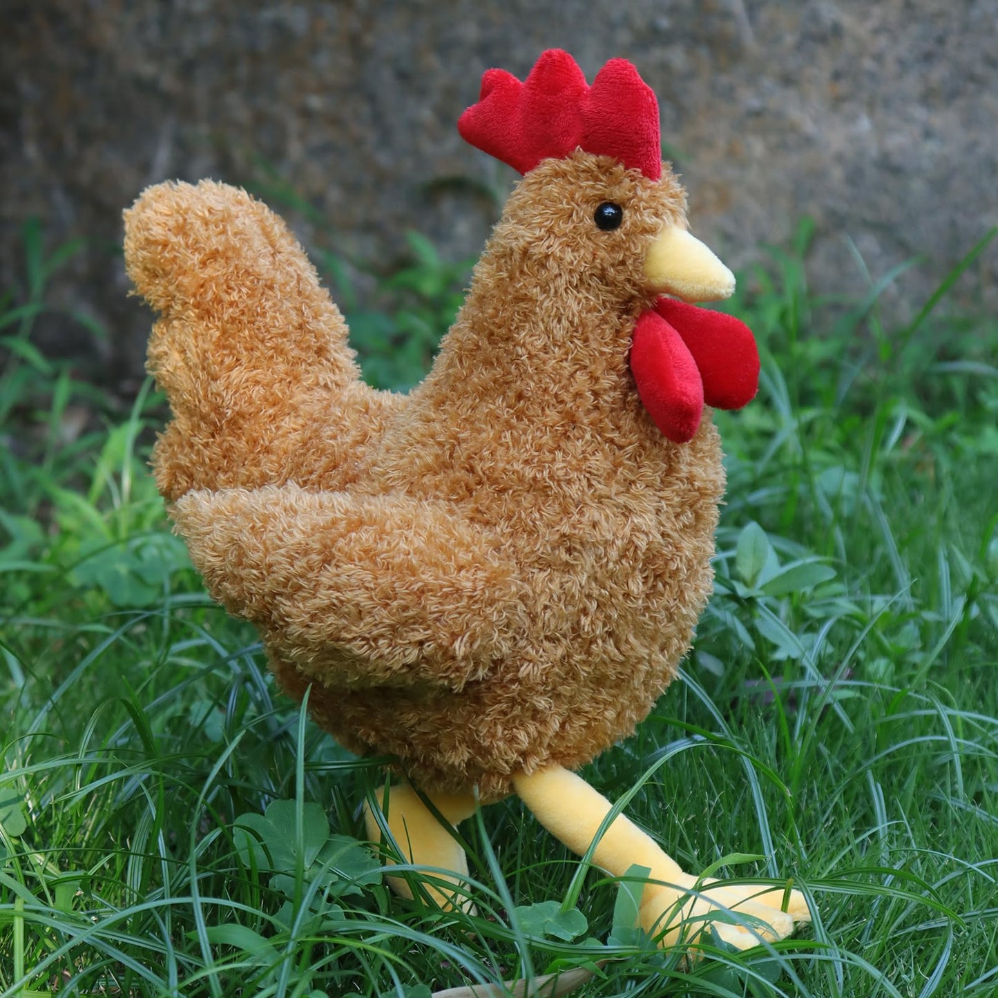 Apricot Lamb Plush Ginger Rooster Stuffed Animal, 10-Inch Soft Cuddly Toy, Apricot Color, Perfect for Kids