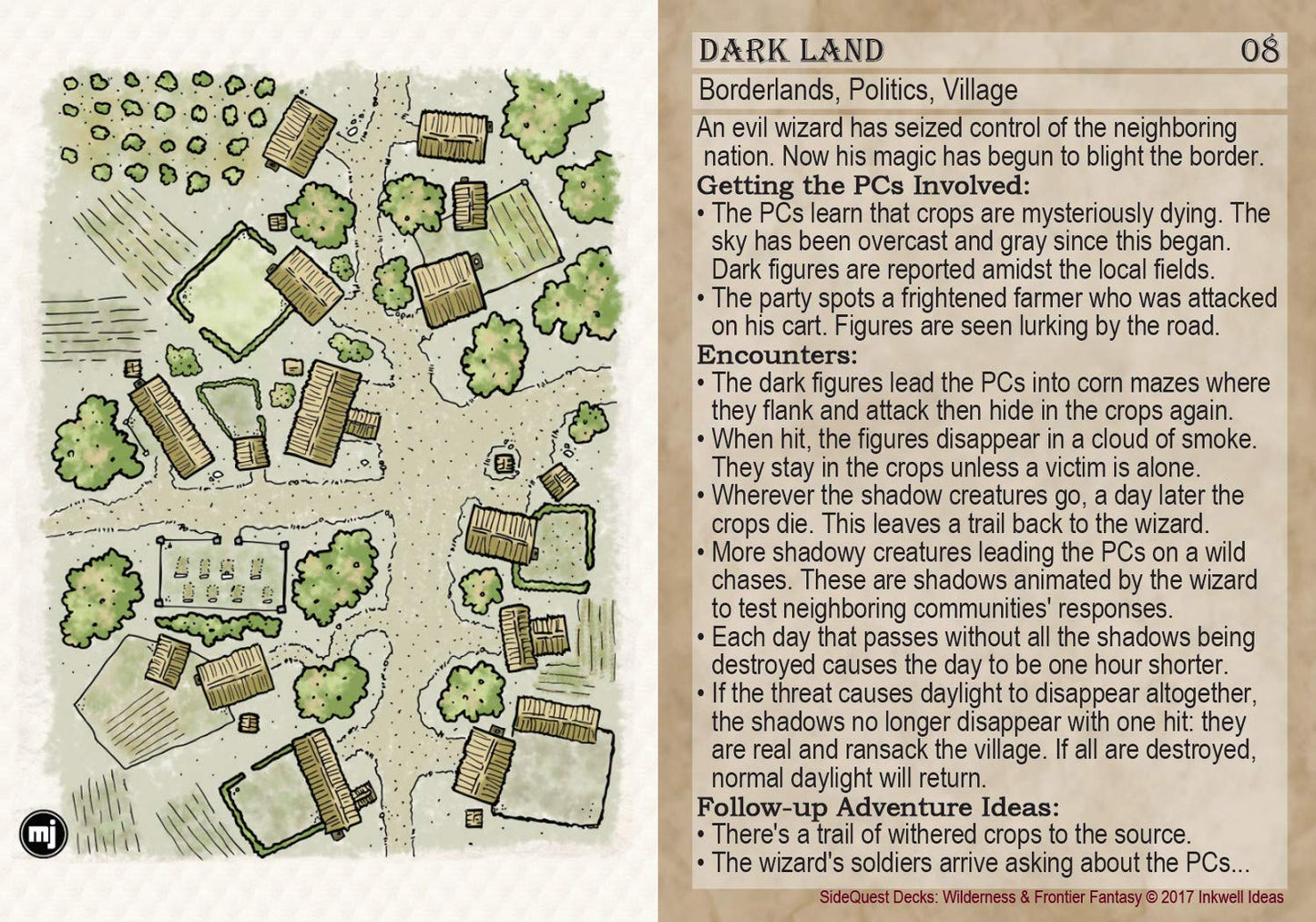 Inkwell Ideas Sidequest Decks: Wilderness & Frontier Fantasy
