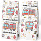 Hapibidesign Watercolor Firetruck Party Favor Bags - 24 Pcs Firetruck Party Candy Bags With Stickers - Firetruck Goodie Gift Tre