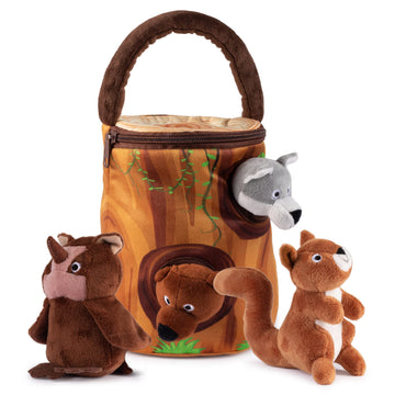 My Talking Plush Forest Animals Toy Set | Includes 4 Soft And Fluffy A Tree Shaped Carrier Great Gift For Baby Toddler Boys Or G