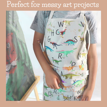 Babyboet Girls And Boys Kids Apron, Toddler Apron With Pocket For Painting, Cooking, Baking, Gardening And Crafts - Unisex Print