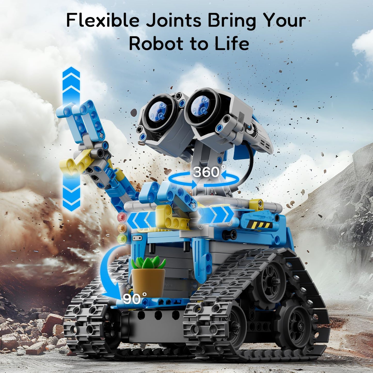 Mibido Robot Building Kit - 5-in-1 Remote Control STEM Toy for Kids, Ages 8-14, Medium to Large, Blue, Plastic, 488 Pieces