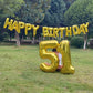 SHUNTAI 51st Birthday Decorations - Gold Jumbo Number Balloons, 15 Foil Mylar Balloons, Happy Birthday Banner, 51 Years Old Theme