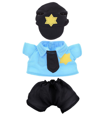 DolliBu Police Officer Dress Up Set for Teddy Bear Plush Toy - Police Outfit for Stuffed Animals  Cute Set of Police Hat  Shirt  & Pants for Teddy Bear Costume  Stuffed Animal Clothes - Large