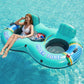 Jasonwell Inflatable River Tube Float - 2 Person Heavy Duty River Float Pool Floats With Removable Cooler Lake Water Tubes For Floating River Raft Lounge Floatie With 2 Cup Holders For Adults (Cyan)