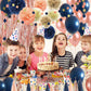 68 Pack Navy Blue Rose Gold Confetti Latex Balloons, 12 Inch Birthday Balloons With 65 Feet Balloon Ribbon For Birthday Party Wedding Graduation Bridal Shower Decorations