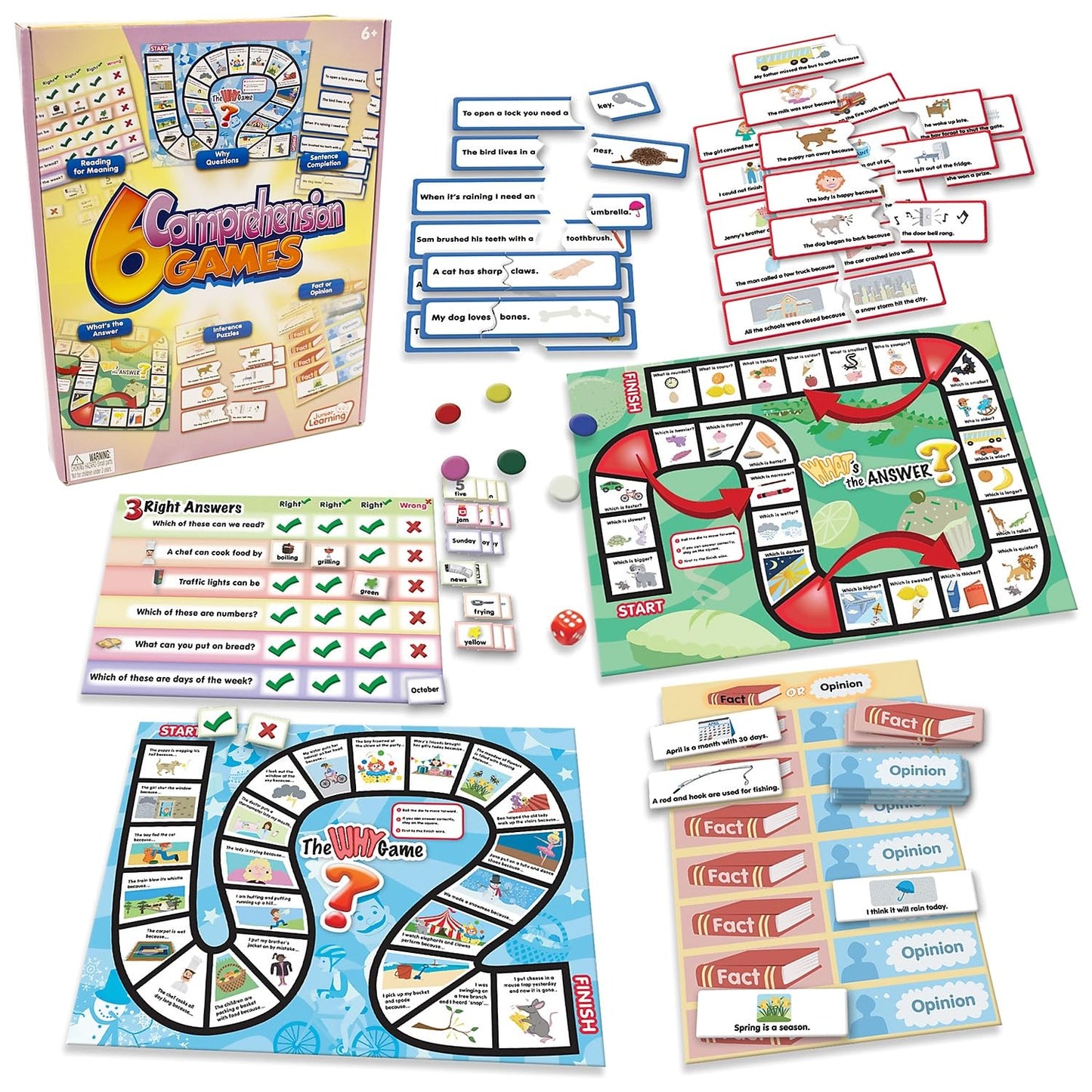 Junior Learning 6 Comprehension Games, Multi, (Model: JL406)