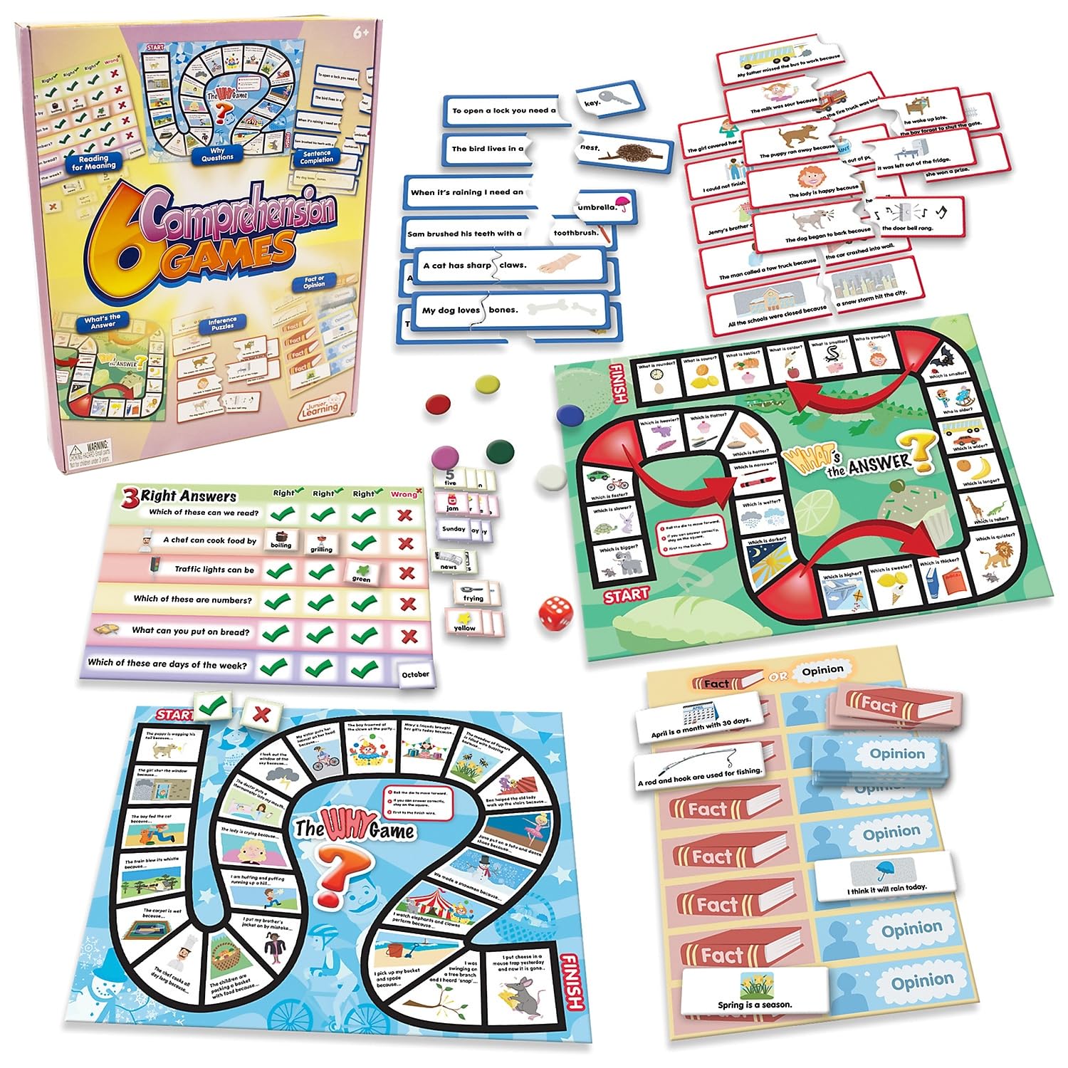 Junior Learning 6 Comprehension Games, Multi, (Model: JL406)